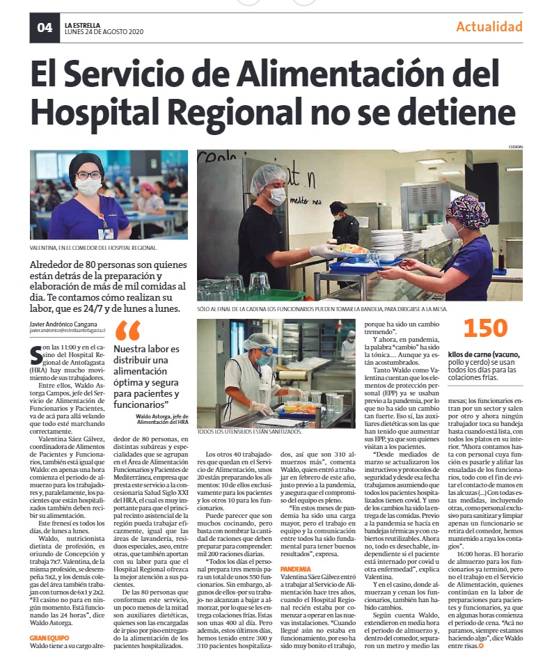 Publicación en Diario La Estrella de Antofagasta